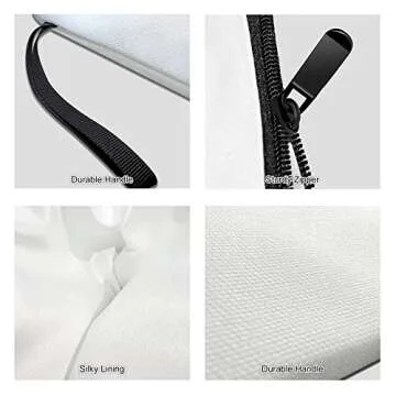 Vavabox A-Z Personalized Makeup Bag, Birthday Gifts for Women Mom, Gifts for Best Friend, Bride Bridesmaid Cosmetic bag (S, White)