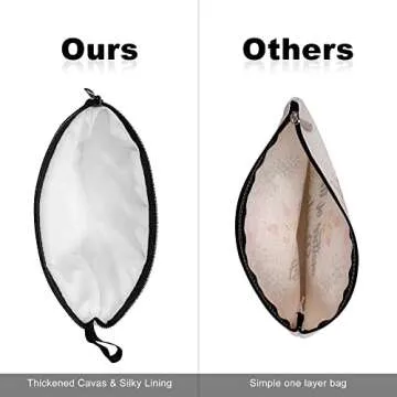 Vavabox A-Z Personalized Makeup Bag, Birthday Gifts for Women Mom, Gifts for Best Friend, Bride Bridesmaid Cosmetic bag (S, White)