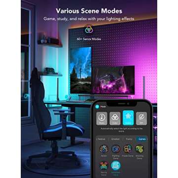 Govee RGBIC Gaming Light Bars H6047 with Smart Controller, Wi-Fi Smart LED Gaming Lights with Music Modes and 60+ Scene Modes Built, Works with Alexa & Google Assistant, Game Room Lights Decor