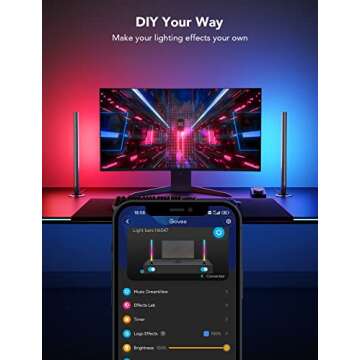 Govee RGBIC Gaming Light Bars H6047 with Smart Controller, Wi-Fi Smart LED Gaming Lights with Music Modes and 60+ Scene Modes Built, Works with Alexa & Google Assistant, Game Room Lights Decor