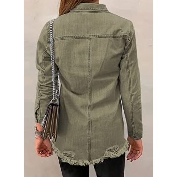 Oversized Vintage Denim Jacket for Women - Dokotoo