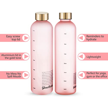 Glow Motivational Water Bottle with Time Markers