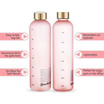 Glow Motivational Water Bottle with Time Markers