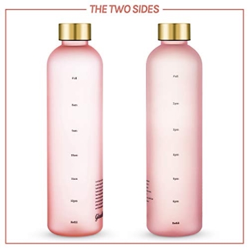 Glow Motivational Water Bottle with Time Markers