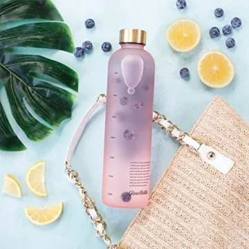 Glow Motivational Water Bottle with Time Markers