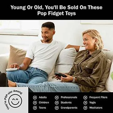 Johan & John Pop It Fidget Toys 2-Pack, Sensory Toys for Adults & Kids, Stress & Anxiety Relief Toys, Stylish Scandinavian Design, Robust & Firm, Poppet Loud on Both Sides, Granite & Blizzard