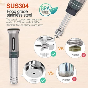 KitchenBoss Sous Vide Cooker: Quiet 1100 Watt Immersion Circulator