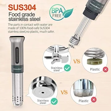 KitchenBoss Sous Vide Cooker: Quiet 1100 Watt Immersion Circulator