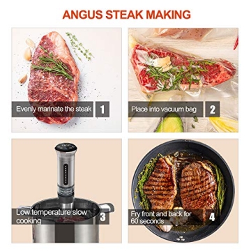 KitchenBoss Sous Vide Cooker: Quiet 1100 Watt Immersion Circulator