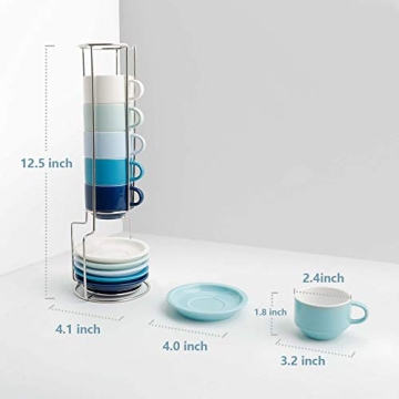 Sweese Colorful Stackable Espresso Cups - Perfect Design & Quality