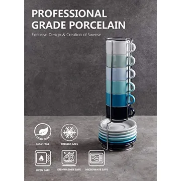 Sweese Colorful Stackable Espresso Cups - Perfect Design & Quality