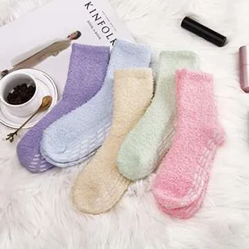 Breslatte Non-Slip Hospital Socks with Grips for Women