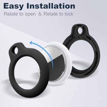 MOLOSLEEVE [4 Pack] for Airtag Holder Case with Keychain, Shockproof GPS Cover Anti-Scratch Key Chai...