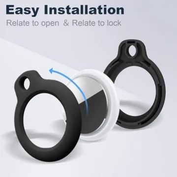 MOLOSLEEVE [4 Pack] for Airtag Holder Case with Keychain, Shockproof GPS Cover Anti-Scratch Key Chai...