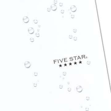 Five Star Spiral Notebook + Study App, 3 Subject, College Ruled Paper, Fights Ink Bleed, Water Resistant Cover, 8-1/2" x 11", 150 Sheets, White (72464)