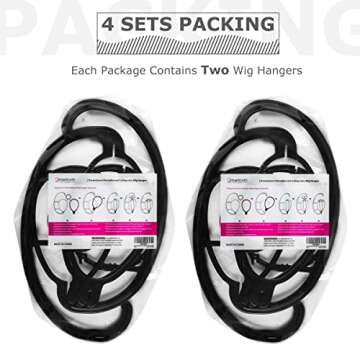 Dreamlover Hanging Wig Stand, Wig Head for Wigs, 4 Sets