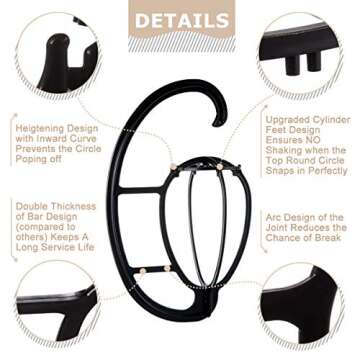 Dreamlover Hanging Wig Stand, Wig Head for Wigs, 4 Sets