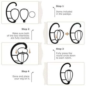 Dreamlover Hanging Wig Stand, Wig Head for Wigs, 4 Sets