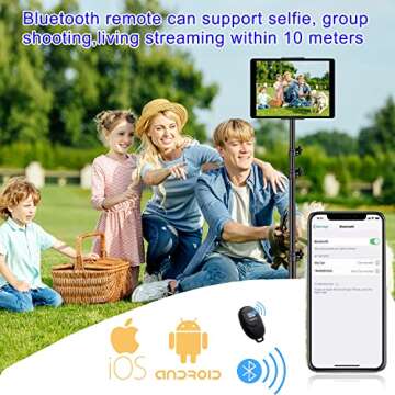 SAMHOUSING Tripod Floor Stand, with 65 inch Height Adjustable Stand Holder & 360° Rotating iPad Tripod Mount for iPad Pro, iPhone, Kindle, and All 4.5-12.9 Inch Tablets