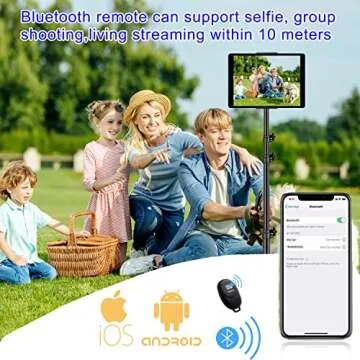 SAMHOUSING Tripod Floor Stand, with 65 inch Height Adjustable Stand Holder & 360° Rotating iPad Tripod Mount for iPad Pro, iPhone, Kindle, and All 4.5-12.9 Inch Tablets