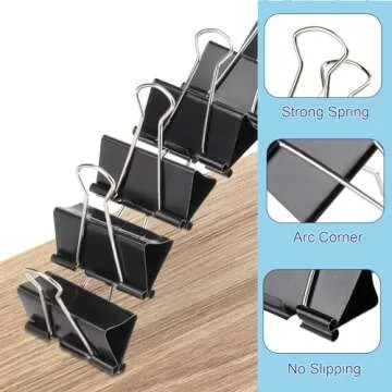 Ufmarine Extra Large Binder Clips 2 Inch, (40 Pcs) Big Paper Clamps for Office