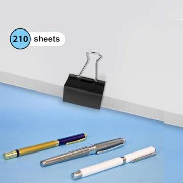Ufmarine Extra Large Binder Clips 2 Inch, (40 Pcs) Big Paper Clamps for Office