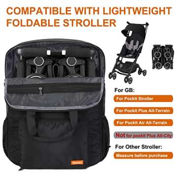 Mactso Stroller Travel Bag Compatible with GB Pockit and GB Pockit Air Plus All Terrain, Lightweight...