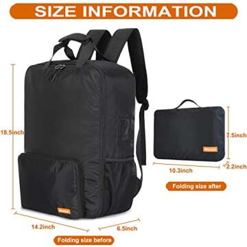 Mactso Stroller Travel Bag Compatible with GB Pockit and GB Pockit Air Plus All Terrain, Lightweight Stroller Travel Backpack for Airplane (Black, M)