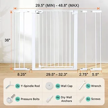 COMOMY 36" Extra Tall Baby Gate for Safety at Home