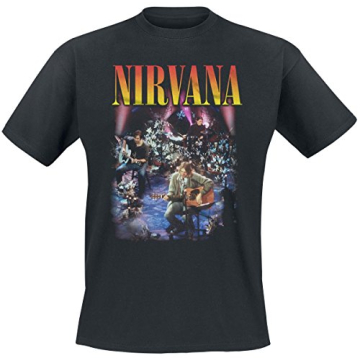 Nirvana T Shirt Unplugged Photo Band Logo Official Mens Black Size M