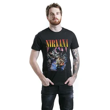 Nirvana T Shirt Unplugged Photo Band Logo Official Mens Black Size M