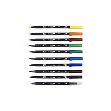 Tombow Dual Brush Marker Set: Vibrant Primary Colors