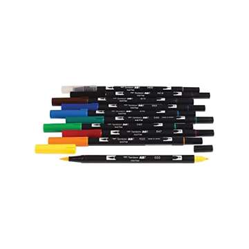 Tombow Dual Brush Marker Set: Vibrant Primary Colors