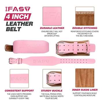 IFAST Weight Lifting Belt - Durable Leather Support