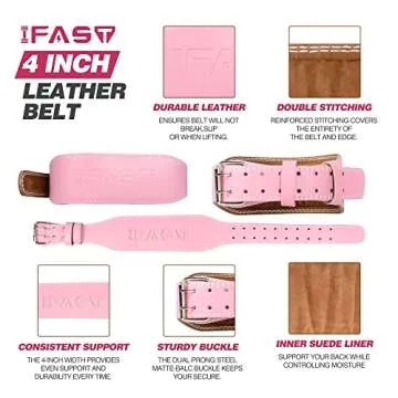 IFAST Weight Lifting Belt - Durable Leather Support