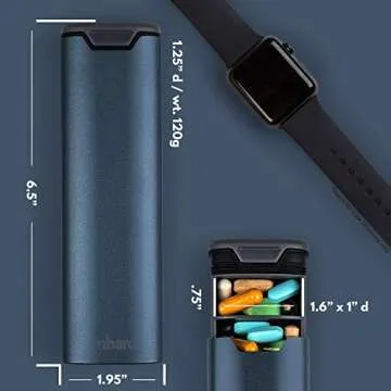 HigherHuman Stylish Weekly Pill Organizer for Supplements