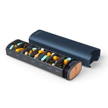 HigherHuman Stylish Weekly Pill Organizer for Supplements