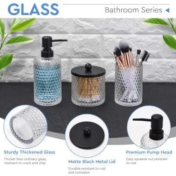 Clear Glass Bathroom Accessory Set for Stylish Organizing