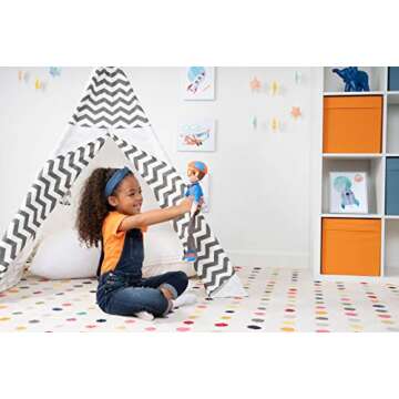 Blippi Bendable Plush Doll, 16” Tall Featuring SFX - Squeeze The Belly to Hear Classic catchphrases - Fun, Educational Toys for Babies, Toddlers, and Young Kids