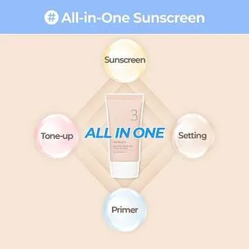 numbuzin No.3 Porcelain Base-skip Tone Up Beige | SPF50+ PA++++ | Lightweight, Hydrating | Zinc Oxide, Niacinamide | Sheer, Natural Finish, Evens Skin Tone | Korean Skincare 1.69 fl. oz.