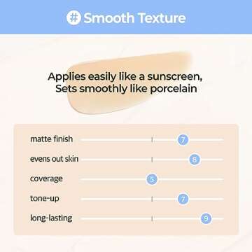 numbuzin No.3 Porcelain Base-skip Tone Up Beige | SPF50+ PA++++ | Lightweight, Hydrating | Zinc Oxide, Niacinamide | Sheer, Natural Finish, Evens Skin Tone | Korean Skincare 1.69 fl. oz.