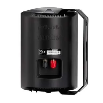 Polk Audio Atrium 4 Outdoor Speakers with Powerful Bass (Pair, Black), All-Weather Durability, Broad Sound Coverage, Speed-Lock Mounting System