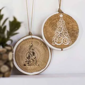 OLYCRAFT 2Pcs 8.7x11 Inch Christmas Tree Self-Adhesive Silk Screen Printing Stencil Star Bulb Mesh Stencils Christmas Theme Reusable Mesh Stencils Transfer for DIY T-Shirt Fabric Painting