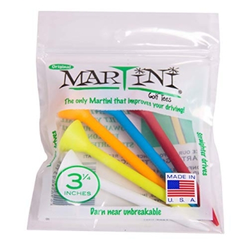 ProActive Sports Martini Golf Tees 5-Pack - Durable 3-1/4" Plastic Tees in Assorted Colors