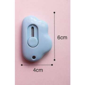 WOIWO 3PCS Mini Cloud Portable Box Cutter Cute Paper Cutter Cutting Paper Blade Office School Suppli...