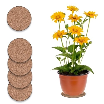 Curtis Wagner Plastics Corp. MC-600 Cork Plant Mat (6" Diameter, Cork, 5-Pack) - Round Cork Plant Co...