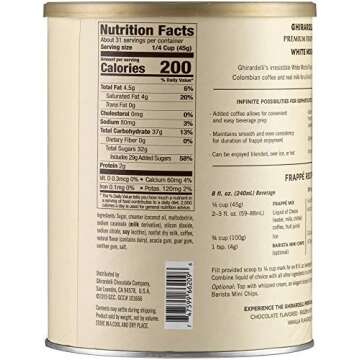 Ghirardelli Mix, White Mocha Frappe, 49.92 oz,(Pack of 1)