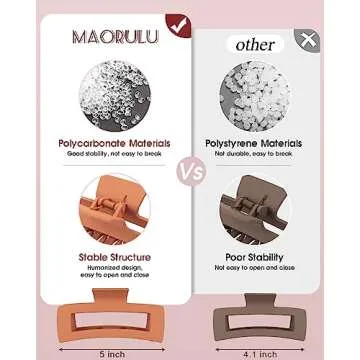 Extra Large Hair Claw Clips for Women - 4 Pack