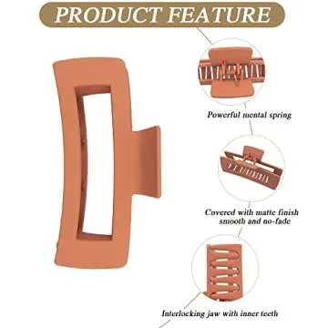 Extra Large Hair Claw Clips for Women - 4 Pack