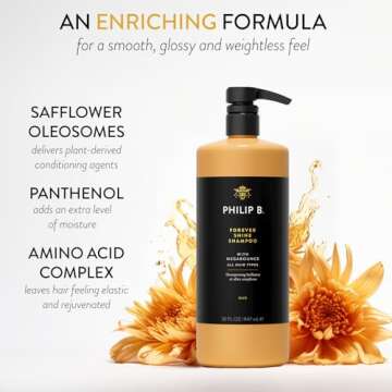 PHILIP B Forever Shine Shampoo, 32 fl. oz. (947 ml) - Volumizing Cleanser With Notes of Pure Oud Leaves Hair Smooth & Glossy, Reduces Frizz, For All Hair Types